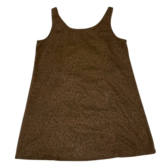 GAP Denim Scoopneck Mini Dress in Leopard Size Large - Picture 5 of 6